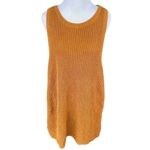NWT Ava & Viv Sleeveless Knit 100% Cotton Cardigan Burnt Orange/Rust - Size 2X - Picture 1 of 12